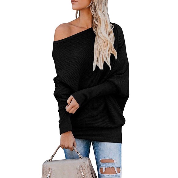 ✦NEW Off Shoulder Batwing Sleeve Sweater Top✦ - Picture 3 of 5